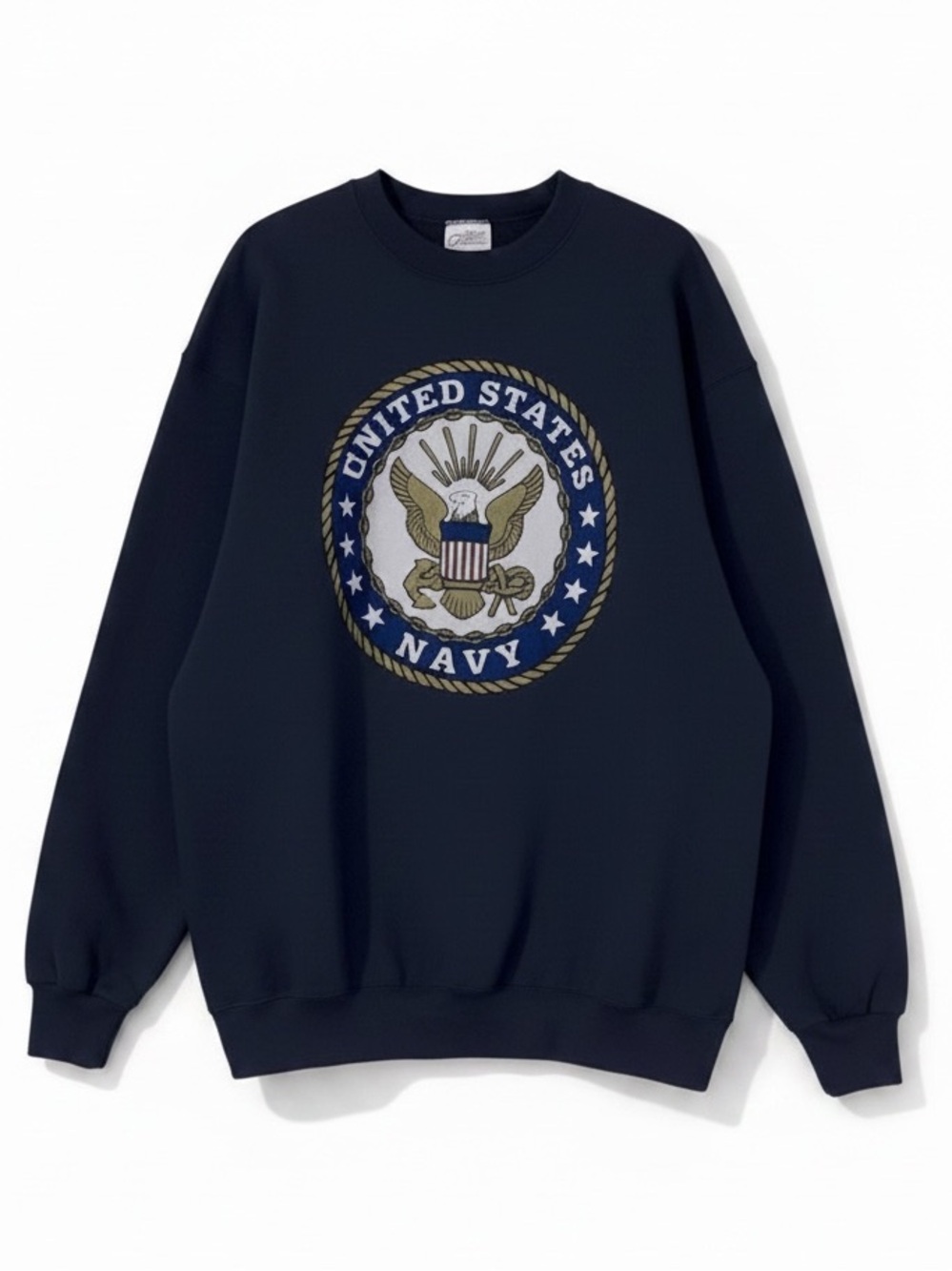 VINTAGE C PORT AND COMPANY UNITED STATES NAVY GRAPHIC SWEATSHIRT NAVY BLU SIZE L